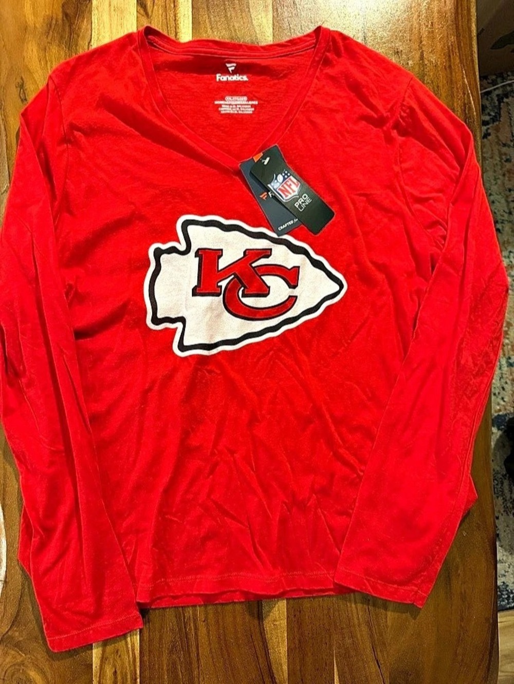 NWT Women's Fanatics Kansas City Chiefs NFL Team Apparel Long Sleeve